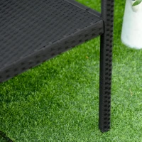 Outsunny Patio Rattan 2 Seater Garden Bench Wicker Weave Love Seater Armchair Furniture Outdoor Garden Conservatory Chair Black(m-10)