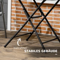 Tuintafel Outsunny, rond, opvouwbaar, voor 4 personen, houteffect, staal+kunststof, donkergrijs, 80 x 80 x 73 cm(m-6)