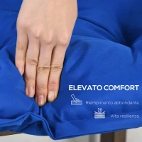 Outsunny Cuscino per Panchina da Giardino con Laccetti e Imbottitura Spessa, 100x40cm, Blu(m-5)