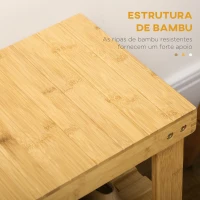 HOMCOM Banco Sapateira de Bambu Organizador de Sapatos com 2 Prateleiras para 6-9 Pares de Sapatos 70x28x45 cm Madeira(m-7)