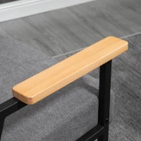 HOMCOM Poltrona Moderna Estofada em Poliéster com Apoio para os Braços de Madeira e Pés de Aço 64x5x70x83,5 cm Cinza(m-6)