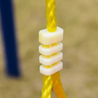 Outsunny Metal Swing Set with Seat Adjustable Rope Heavy Duty A-Frame Stand Backyard Outdoor Playset for Kids Fun 3-8 Years Old Blue(m-11)