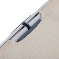 Outsunny Garden Sun Lounger Texteline Chaise Lounge Reclining Chair with Canopy Adjustable Backrest Bed Aluminium Frame - Beige(m-11)