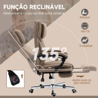 Vinsetto Cadeira de Escritório com 6 Pontos de Massagem com Vibração Reclinável com Altura Ajustável 65x61x101-113 cm Marrom(m-6)