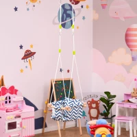 Outsunny Baby Swing Chair with Wooden Frame Cotton Cushion Pillow Indoor Outdoor(m-15)