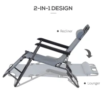 Outsunny Folding Chaise Lounge Chair Portable Adjustable Recliner Lounger Outdoor Garden Reclining Seat with Pillow Dark Grey(m-6)