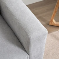 HOMCOM Sofá de 2 Lugares Moderno Estofado em Poliéster com 2 Almofadas Apoio para os Braços e Pés de Madeira de Borracha 145x76x88 cm Cinza(m-8)