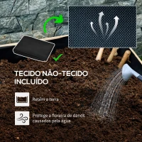 Outsunny Floreira de Madeira com Rodas para Cultivo com Orifícios de Drenagem e Tecido não Tecido 89x48x47 cm Madeira(m-7)