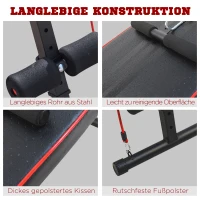 HOMCOM Sit Up Bank höhenverstellbar multifunktion Hantelbank mit 4/5-Fach Verstellbarer Beinfixierung, Trainingsbank für Ganzkörpertraining Flachbank Schrägbank Bauchtrainer & Rückentrainer(m-6)