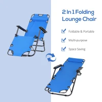 Outsunny Folding Chaise Lounge Chair Portable Adjustable Recliner Lounger Outdoor Garden Reclining Seat with Pillow(m-4)