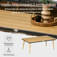 Outsunny Conjunto de Móveis de Jardim de Vime 4 Peças com Sofá de 2 Lugares 2 Poltronas e Mesa de Centro Cinza(m-5)