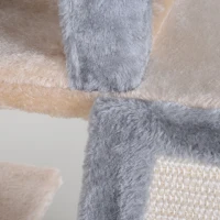 Drapak dla kota domek z tunelem drzewko do wspinania słupek do drapania sizal szary 48 x 49 x 108 cm PawHut®(m-8)