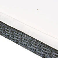 Outsunny Conjunto Móveis de Jardim de Vime Conjunto de 4 Peças Incluindo 1 Sofá de 2 Lugares 2 Poltronas e 1 Mesa de Centro Cinza(m-9)