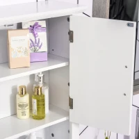 HOMCOM Armário de Parede para Casa de Banho com 2 Portas e Prateleira Ajustável e Armazenamento Aberto 60x19,8x58 cm Branco(m-7)