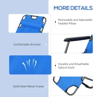 Outsunny Folding Chaise Lounge Chair Portable Adjustable Recliner Lounger Outdoor Garden Reclining Seat with Pillow(m-6)