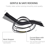 Outsunny Patio Textilene Rocking Lounge Chair Zero Gravity Rocker Outdoor Recliner Seat w/ Padded Pillow Black(m-5)