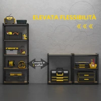HOMCOM Scaffalatura Industriale a 5 Livelli, Set 2 Pezzi in MDF e Acciaio con Ripiani Aperti e Regolabili, 70x30x167.5 cm(m-5)