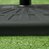 Outsunny Base per Ombrellone di 19kg e 51x51x32 cm in Resina e Acciaio per Pali Ø32mm, Ø38mm e Ø48mm, Nero(m-9)