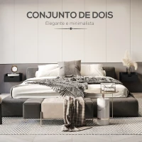 HOMCOM Conjunto de 2 Mesas de Cabeceira de Parede Mesas de Cabeceira Flutuantes com 1 Gaveta 40x30x19,5 cm Preto(m-4)