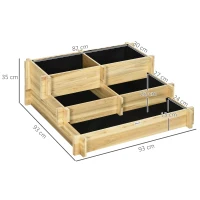 Jardiniera 3 Niveluri din Lemn de Brad – Cultivare Usoara in Gradina(m-3)