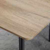 HOMCOM Masa pentru 4 persoane, masa de zi cu blat efect lemn si picioare din otel, 120x70x76cm(m-8)