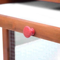 PawHut Cotet de Gradina din Lemn cu Adapost pentru Gaini, Cuibar si Zona Deschisa, pentru 2-4 Gaini, 190x66x116cm, Portocaliu(m-9)