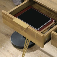 Vinsetto Masa consola pentru hol intrare in stil vintage din PAL si otel cu 3 sertare si picioruse antiderapante, 120x55x79 cm, bronz si auriu(m-8)