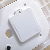 Outsunny Leagan pentru copii 9-36 luni din plastica PP si PE pentru spatii interioare si exterioare cu franghie reglabila si lumini LED, 39x16.5x120-180 cm, alb(m-8)