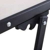 Outsunny Outdoor Lounger Patio Reclining Texteline Chair w/ Pillow, Adjustable Footrest Beige(m-10)