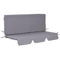 Outsunny Perne pentru exterior din spuma si poliester pentru balansoar de gradina, 3 locuri cu elemente de fixare, 2 bucati da 130x45x5 cm, gri inchis(m-1)