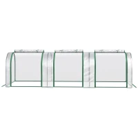Outsunny Sera tip tunel din PVC transparent si otel, pentru plante si flori, cu usi cu fermoar, 295x100x80 cm(m-9)