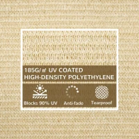 Outsunny Copertina pentru soare, dreptunghiulara din HDPE pentru protectie impotriva razelor UV cu accesorii si husa pentru transport incluse, 4x3 m, bej(m-4)