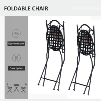 OUTSUNNY Mosaic Garden Folding Chair Set Outdoor Dining Furniture Set of 2(m-5)