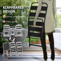 Outsunny Gartenmöbel-Set, Sitzgarnitur, 3-tlg., Klapptisch, 2 Klappstühle, Stahlrahmen, schwarz(m-4)