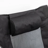 Outsunny Scaun pliant pentru camping cu spatar inclinabil si suport pentru picioare, scaun pliabil cu suport pentru pahare si buzunar, 58x148x90cm, negru(m-7)