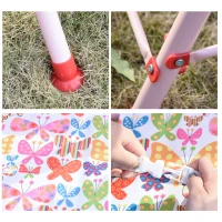 Outsunny Kids Two-Seater Swing Chair Double Garden Seat w/ Belt Adjustable Canopy Fun Toddler Glider Hammock Lounge Backyard Pink(m-14)