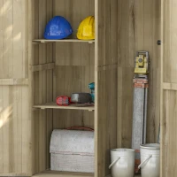 Outsunny Magazina Gradina Lemn – Dulap cu Usi Duble pentru Unelte(m-8)