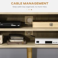 HOMCOM Mobile Porta TV fino 65" con Armadietti e Ripiani Aperti, 150x30x42cm(m-5)