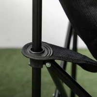 Outsunny Scaun pentru camping, pliant, din material Oxford si otel, cu buzunar pentru obiecte si husa pentru transport inclusa, 61x54x66 cm, negru(m-8)