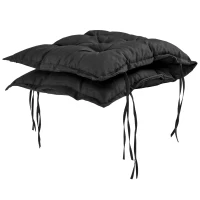 Outsunny Perna de Scaun de Gradina, Perna de Scaun in Aer Liber cu Cordoane de Prindere si Umplutura Groasa, Negru, 100cm Latime(m-8)