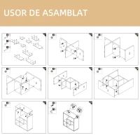 HOMCOM Biblioteca de Perete cu Rafturi  Asimetrice, Etajera de Perete din PAL pentru Casa si birou, 60x25x60cm, Negru(m-6)