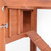 PawHut Cotet de Gradina din Lemn cu Adapost pentru Gaini, Cuibar si Zona Deschisa, pentru 2-4 Gaini, 190x66x116cm, Portocaliu(m-8)