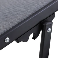 Outsunny Outdoor Lounger Patio Reclining Texteline Chair w/ Pillow, Adjustable Footrest Grey(m-12)