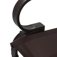 Outsunny Outdoor Gliding Rocking Chair with Sturdy Metal Frame Garden Comfortable Swing Chair for Patio, Backyard and Poolside, Brown(m-10)