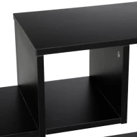 HOMCOM Biblioteca de Perete cu Rafturi  Asimetrice, Etajera de Perete din PAL pentru Casa si birou, 60x25x60cm, Negru(m-9)