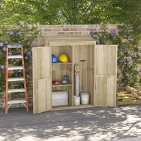 Outsunny Magazina Gradina Lemn – Dulap cu Usi Duble pentru Unelte(m-2)