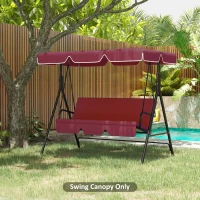 Outsunny Copertina de Rezerva pentru Balansoar de Gradina cu 2 Locuri cu Cadru Tubular, Acoperis de Rezerva pentru Balansoar, Umbrela de Soare UV50+ (Doar Copertina), Vin Rosu(m-2)