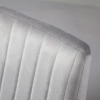 HOMCOM Scaune de Luat Masa Set de 2 Scaune de luat Masa, Scaune de Bucatarie Moderne din Tesatura de Catifea cu Spatar cu Canale si Picioare din Otel pentru Camera de Luat Masa, Camera de Zi, Gri(m-8)