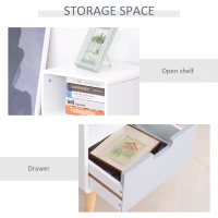 Homcom Noptiera Stil Nordic – MDF & Lemn Brad cu Sertar(m-5)