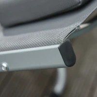 Outsunny Ergonomic Lounger Chair Portable Armchair with Removable Headrest Pillow for Garden Patio Outside All Aluminum Frame Dark Grey(m-11)